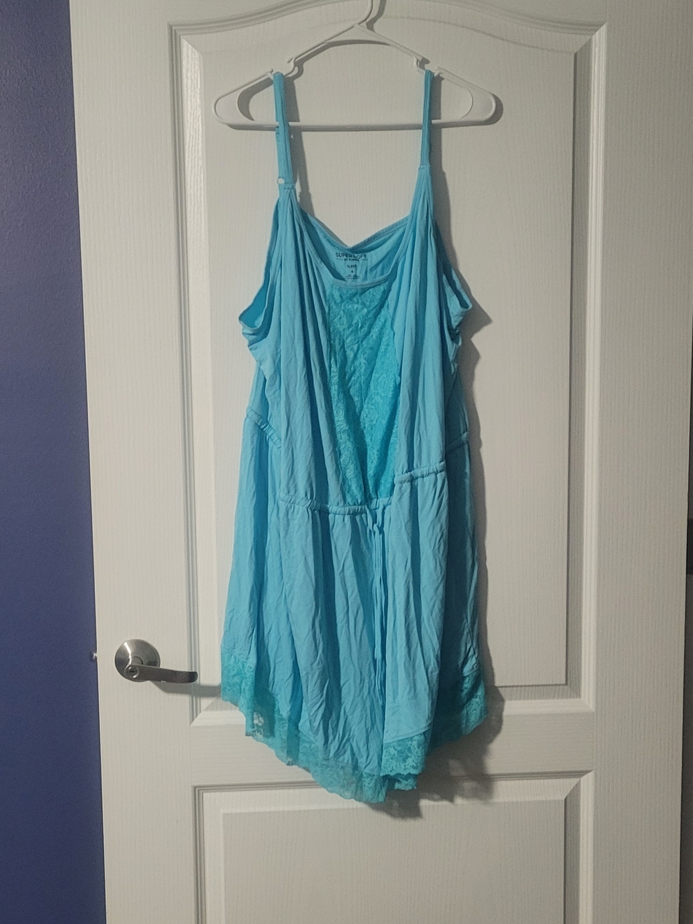 torrid Light Blue Super Soft Sleep Tank Romper